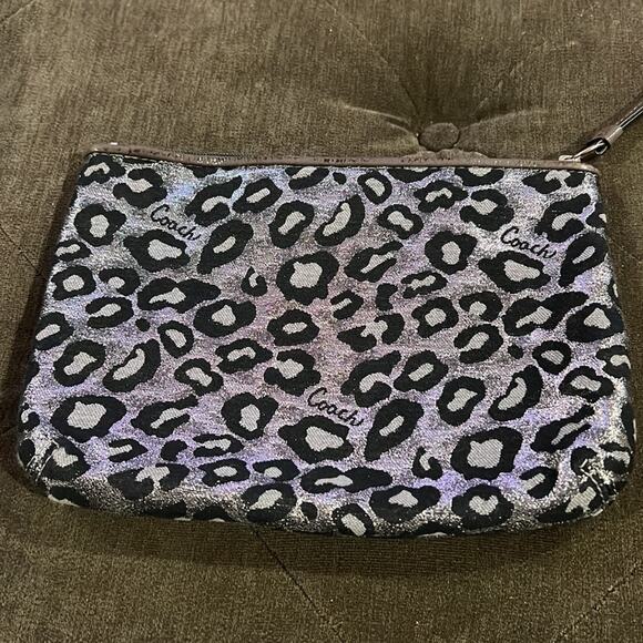 Coach clutch metallic leopard / bag insert - NWOT